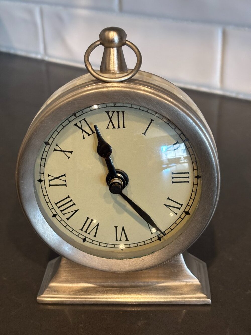 Zodak Moana Table Clock with Mother of Pearl Around the Clock